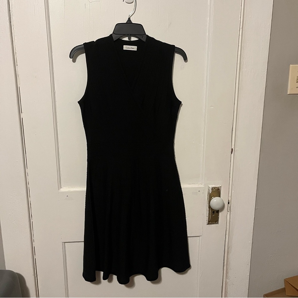 Calvin Klein Black Glittery Sleeveless Dress